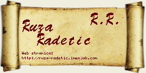 Ruža Radetić vizit kartica